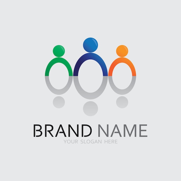 Diseño de logotipo de personas abstractas gente divertida gente sana deporte comunidad personas símbolo vector ilustración