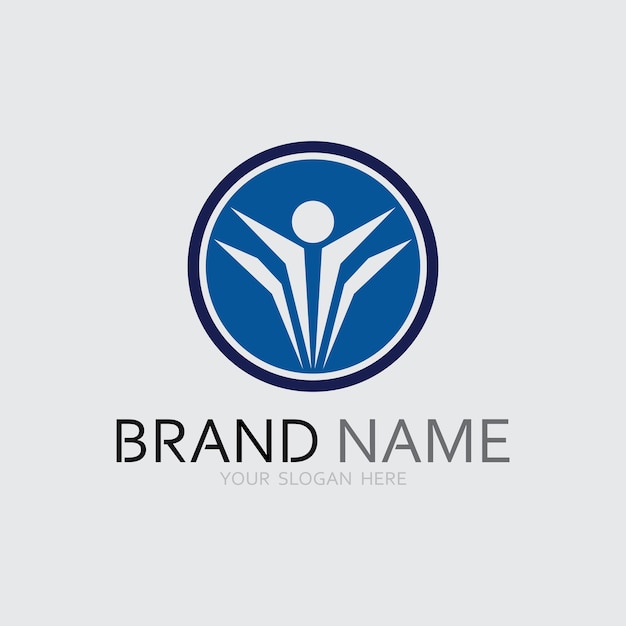 Diseño de logotipo de personas abstractas gente divertida gente sana deporte comunidad personas símbolo vector ilustración