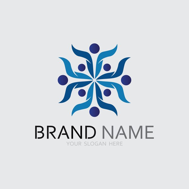 Diseño de logotipo de personas abstractas gente divertida gente sana deporte comunidad personas símbolo vector ilustración
