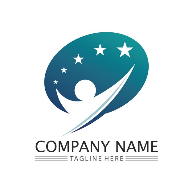Diseño de logotipo de personas abstractas gente divertida gente sana deporte comunidad personas símbolo vector ilustración