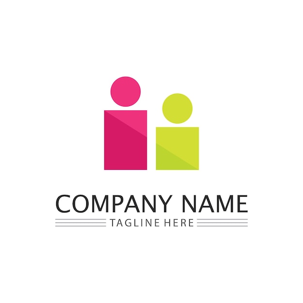 Diseño de logotipo de personas abstractas gente divertida gente sana deporte comunidad personas símbolo vector ilustración