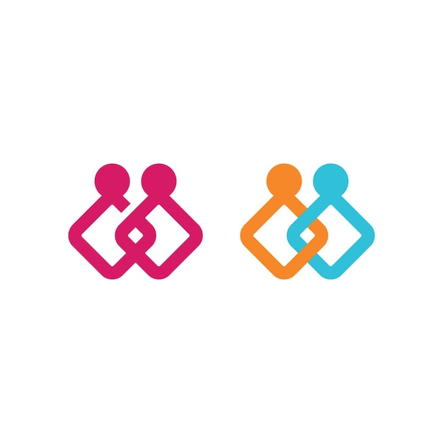Diseño de logotipo de personas abstractas gente divertida gente sana deporte comunidad personas símbolo vector ilustración