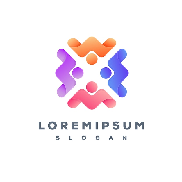 Diseño de logotipo de personas coloridas