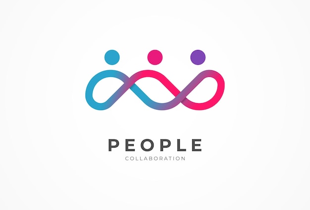 Diseño de logotipo de las personas Diseño del logotipo humano de la comunidad Logotipo con color gradiente plantilla de diseño de logotipo humano