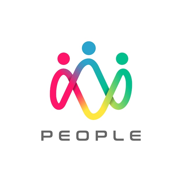 Diseño del logotipo de las personas Diseño de la plantilla de diseño del logotipo vectorial de la comunidad