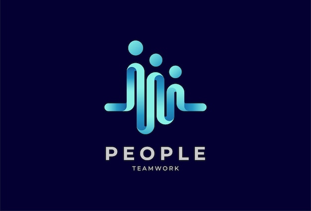 Diseño de logotipo de personas Ilustración de vector de plantilla de logotipo humano comunitario