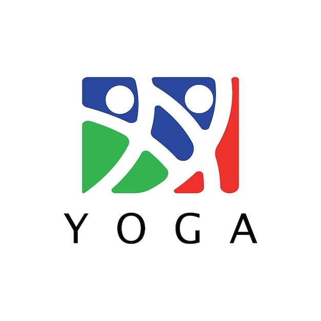 Diseño de logotipo de personas que hacen vector de ilustración de icono de símbolo de yoga