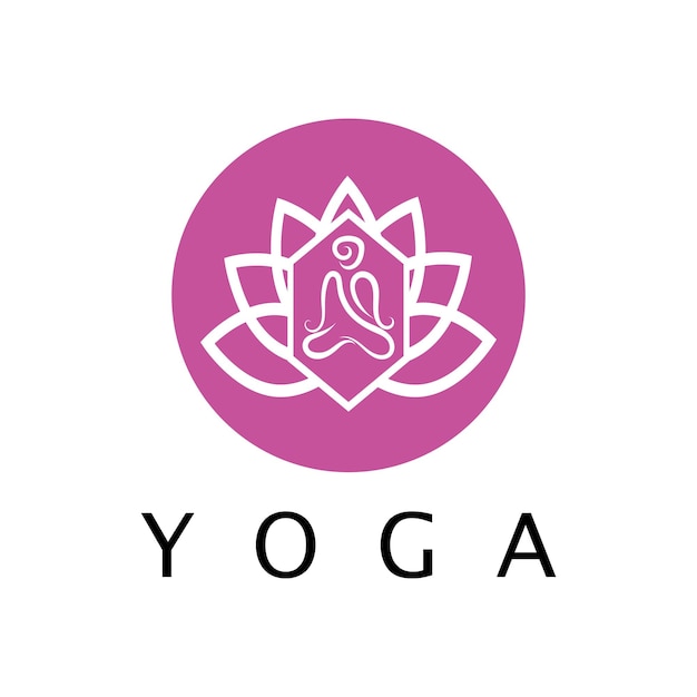 Diseño de logotipo de personas que hacen vector de ilustración de icono de símbolo de yoga