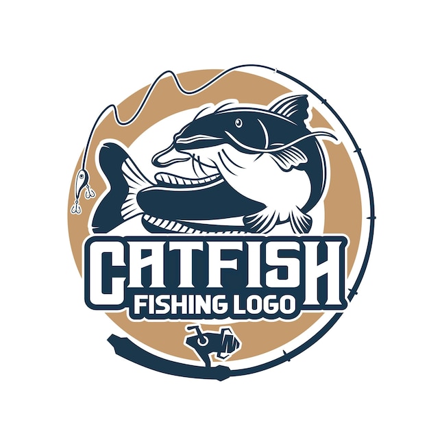 Diseño de logotipo de pesca de bagre