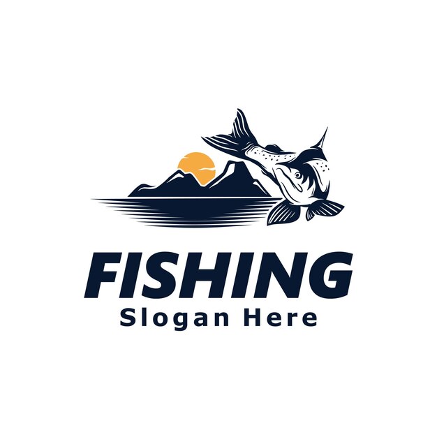 Diseño del logotipo de la pesca Ilustración vectorial