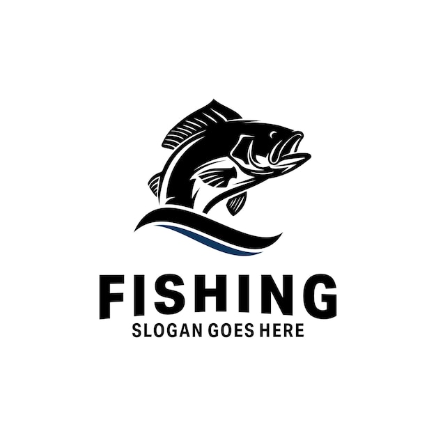 Diseño del logotipo de la pesca Ilustración vectorial