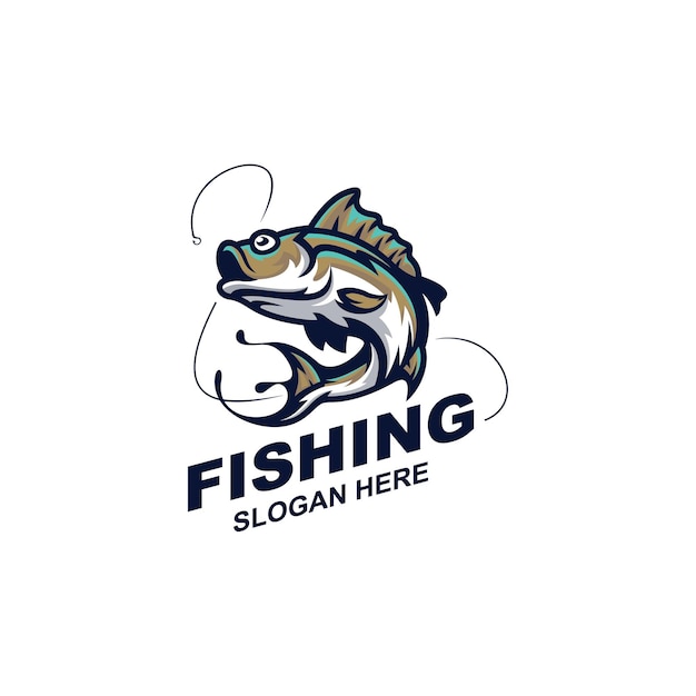 Diseño de logotipo de pesca con vector