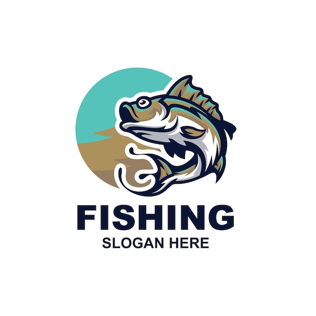 Vector diseño de logotipo de pesca con vector