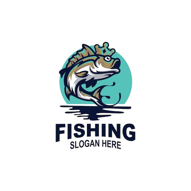 Diseño de logotipo de pesca con vector