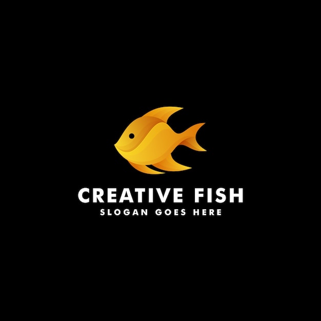 Diseño de logotipo de pescado. Ilustración de símbolo de icono de animal