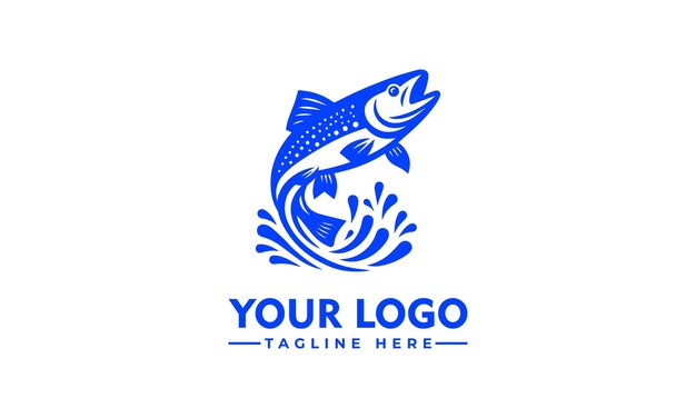 Diseño de logotipo de pescado y pesca pico vectorial emblema de pesca de pescado aislado detallado pico vector logotipo mano