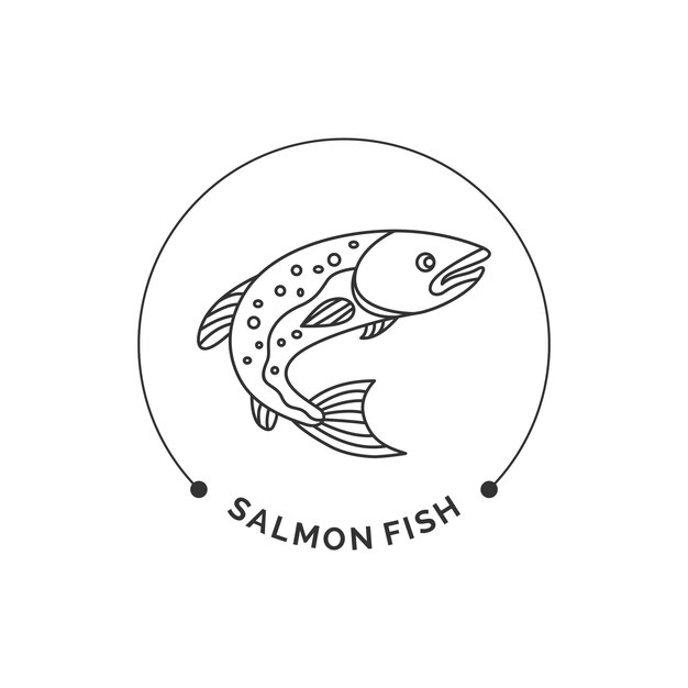 Diseño de logotipo de pescado salmón moderno