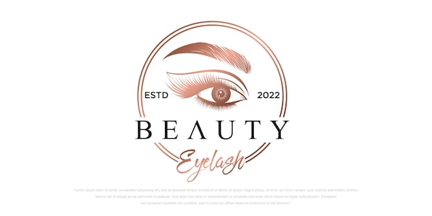 Diseño de logotipo de pestañas de belleza de lujo