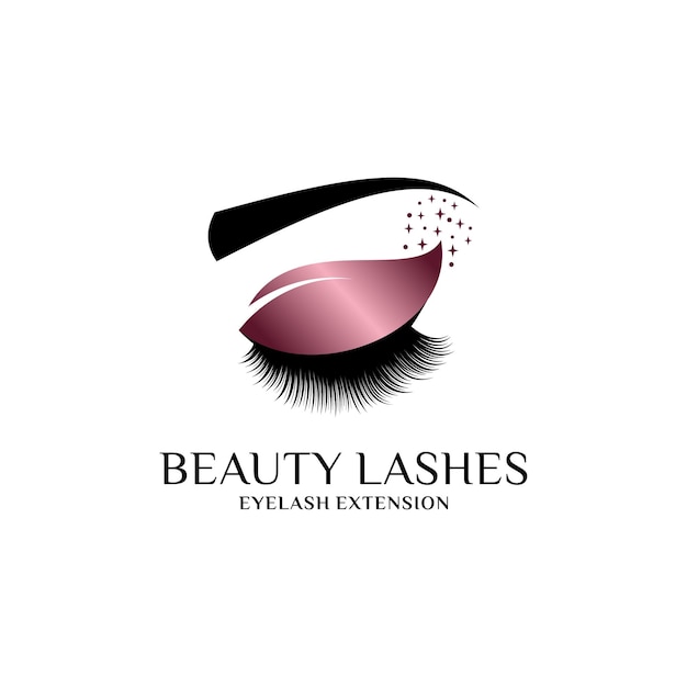Diseño de logotipo de pestañas de belleza para la moda femenina con un concepto creativo