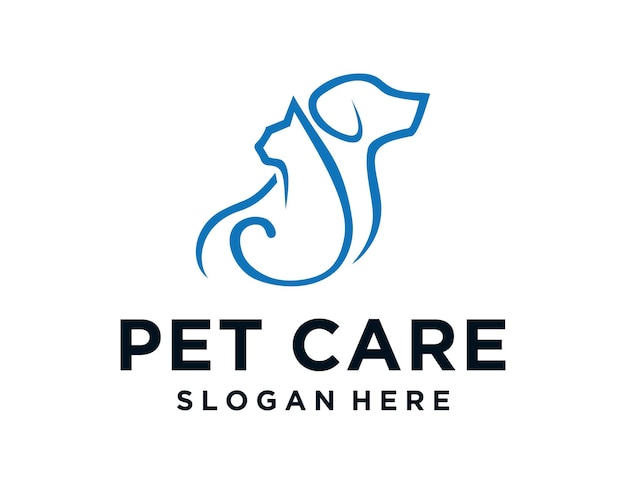 Diseño del logotipo de Pet Care creado utilizando la aplicación Corel Draw con un fondo blanco