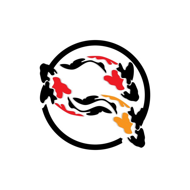 Diseño De Logotipo De Pez Koi Chino Afortunado Y Triunfo Peces Ornamentales Vector Compañía Marca Icono De Pez Dorado