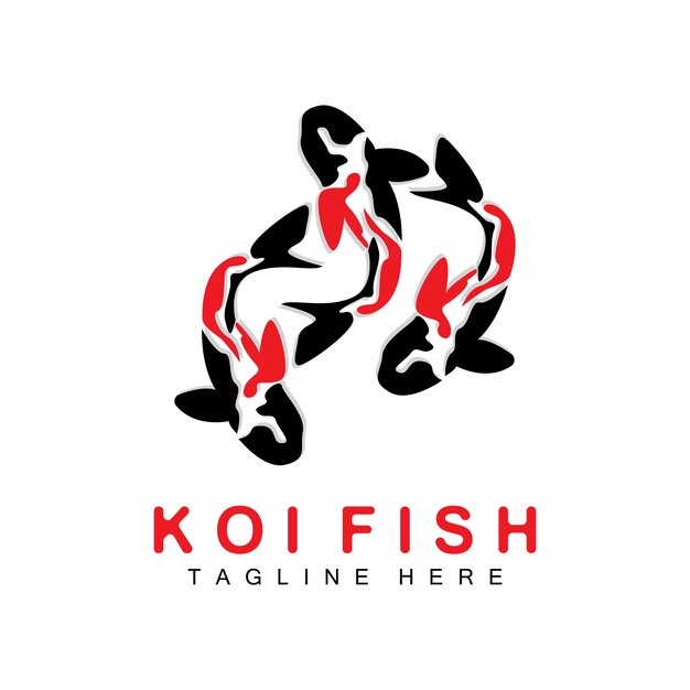 Diseño De Logotipo De Pez Koi Chino Afortunado Y Triunfo Peces Ornamentales Vector Compañía Marca Icono De Pez Dorado