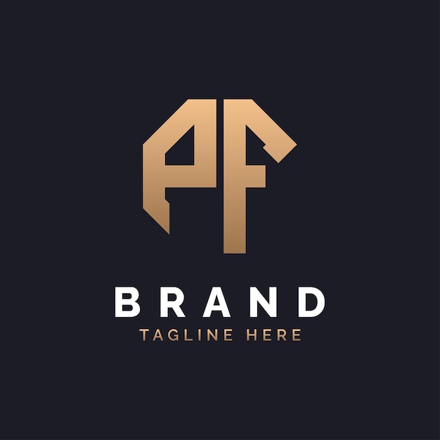Diseño de logotipo PF Moderno Minimal Elegante y Lujo Logotipo PF Alfabeto Letra Diseño de Logotipo PF para la identidad empresarial corporativa de la marca