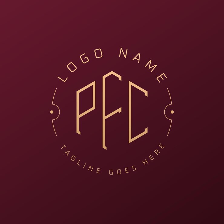 Vector diseño de logotipo de pfc de lujo carta elegante pfc monograma logotipo minimalista poligono pfc plantilla de diseño de logotipo
