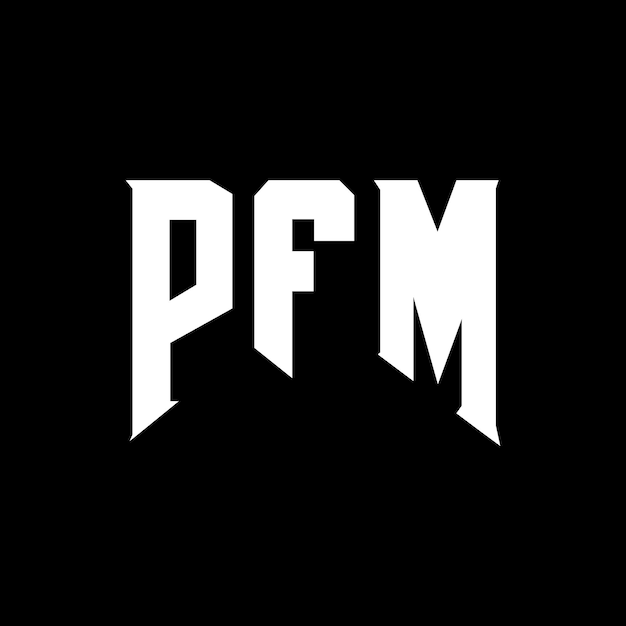 Diseño de logotipo de PFM para una empresa de tecnología PFM diseño de logotipo PFM combinación de colores blanco y negro PFM logo PFM vector PFM diseño PFM icono PFM alfabeto PFM tipografía diseño del logotipo
