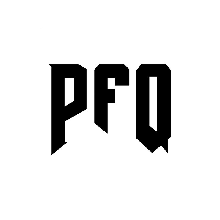 Vector el diseño del logotipo de pfq es una combinación de colores en blanco y negro, el logotipo pfq es un vector pfq, el icono pfq es el alfabeto pfq.