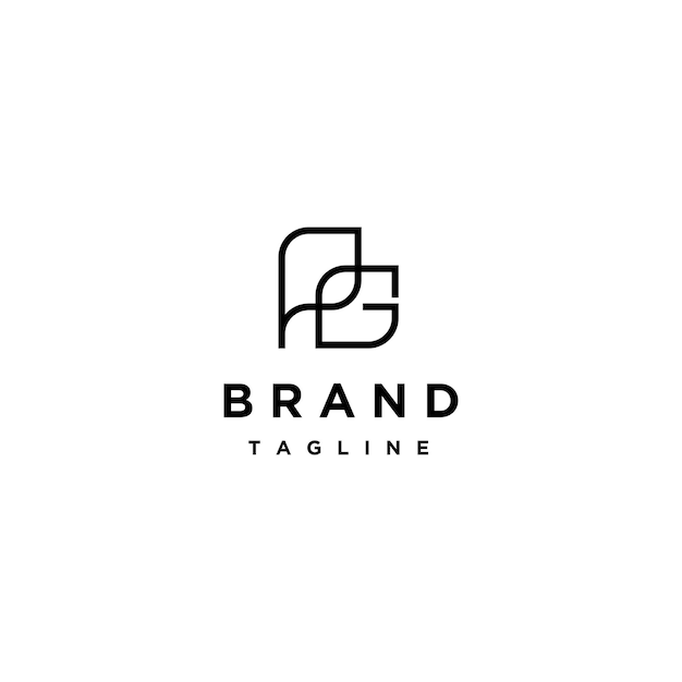 Diseño de logotipo PG de letra minimalista. Combinación minimalista moderna de letras P y G.