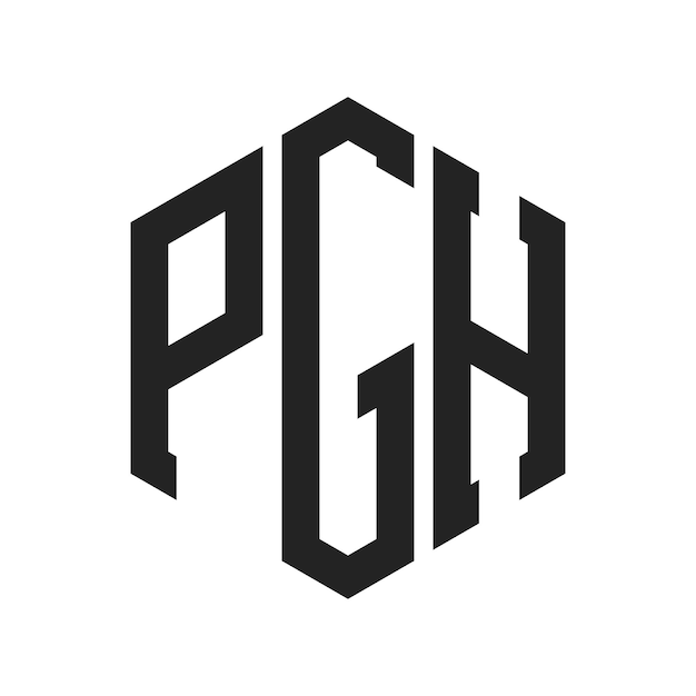 Diseño del logotipo PGH Letra inicial PGH Monograma Logotipo con forma de hexágono