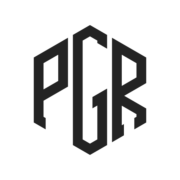 Diseño del logotipo PGR Letra inicial PGR Monograma Logotipo con forma de hexágono