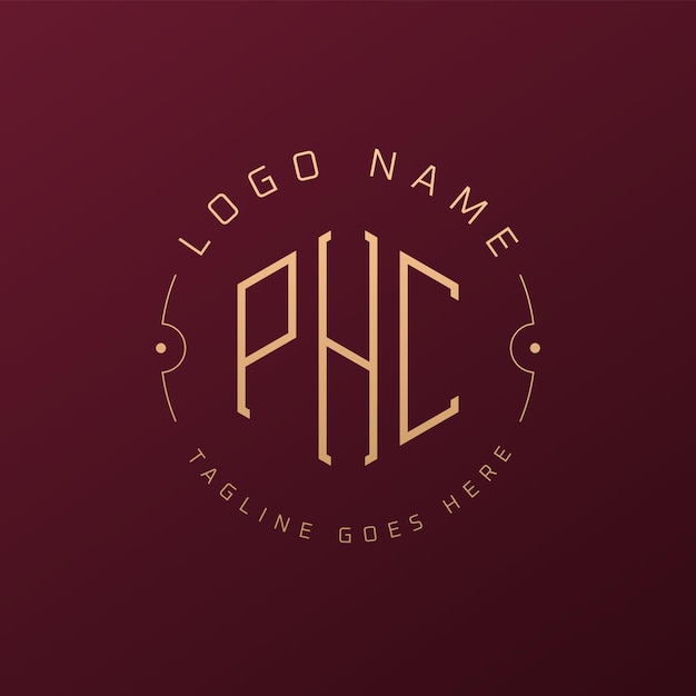 Diseño de logotipo de PHC de lujo Carta elegante PHC monograma Logotipo minimalista Polígono plantilla de diseño de logotipo PHC