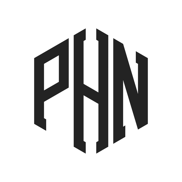 Diseño del logotipo PHN Letra inicial PHN Monograma Logotipo con forma de hexágono