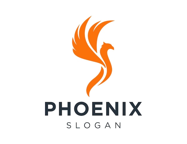 Diseño del logotipo de Phoenix creado usando la aplicación Corel Draw 2018 con un fondo blanco