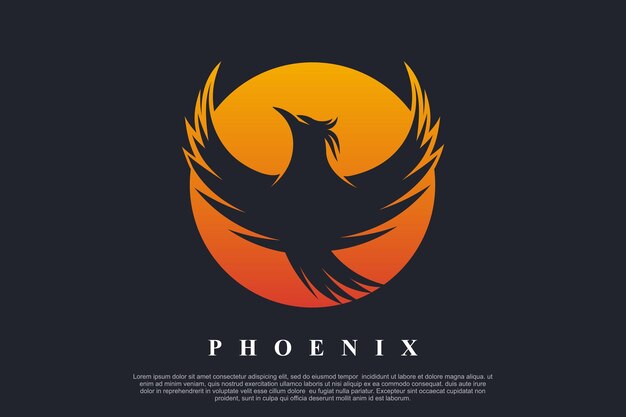 El diseño del logotipo de Phoenix es un concepto único Premium Vector