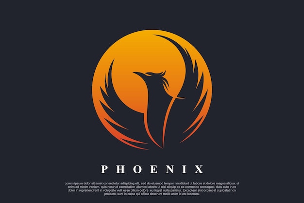 El diseño del logotipo de Phoenix es un concepto único Premium Vector