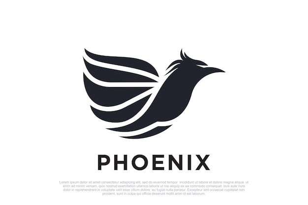 El diseño del logotipo de Phoenix es un concepto único Premium Vector