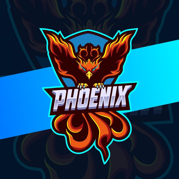 Diseño de logotipo de phoenix mascota esport