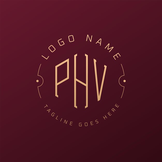 Diseño de logotipo de PHV de lujo Letra elegante PHV Monograma Logotipo minimalista Poligono plantilla de diseño de logotipo PHV