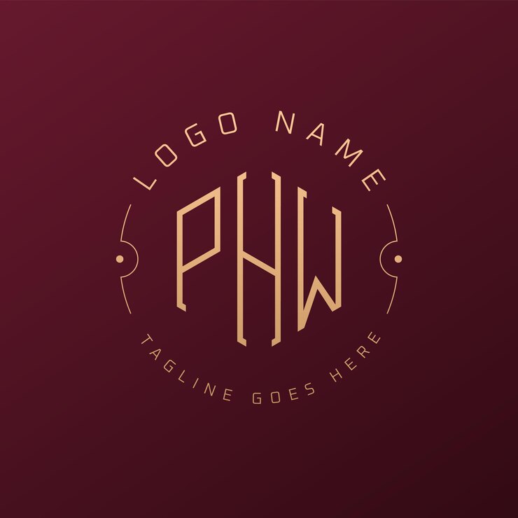 Vector diseño de logotipo de phw de lujo letra elegante phw monograma logotipo minimalista poligono plantilla de diseño de logotipo phw