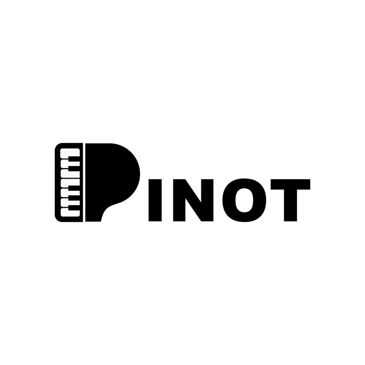 diseño de logotipo de piano y letra P