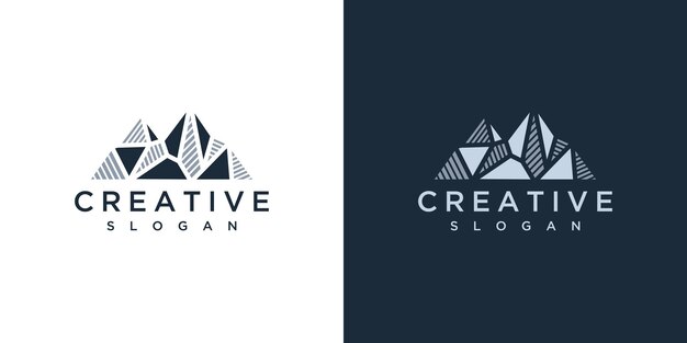 Diseño del logotipo del pico de la montaña Diseño del icono de la montaña Concepto de ilustración vectorial