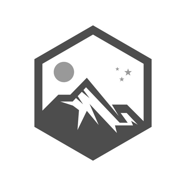 Diseño de logotipo de pico de montaña