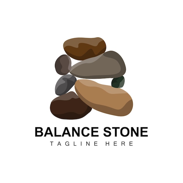 Diseño de logotipo de piedra apilada Piedra de equilibrio Vector Material de construcción Ilustración de piedra Ilustración de piedra pómez Piedra de Walpapeer