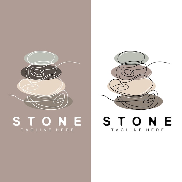 Diseño de logotipo de piedra apilada Piedra de equilibrio Vector Material de construcción Ilustración de piedra Ilustración de piedra pómez Piedra de Walpapeer