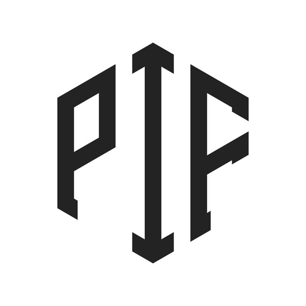 Diseño del logotipo PIF Letra inicial PIF Monograma Logotipo con forma de hexágono