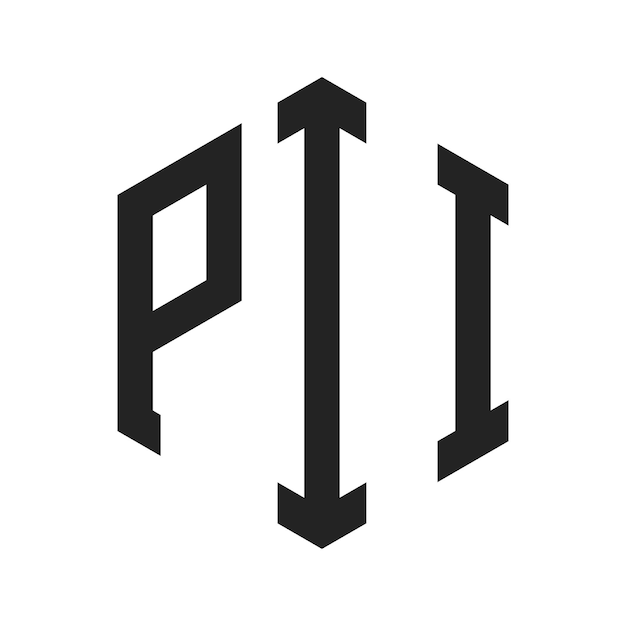 Diseño del logotipo PII Letra inicial PII Monograma Logotipo con forma de hexágono
