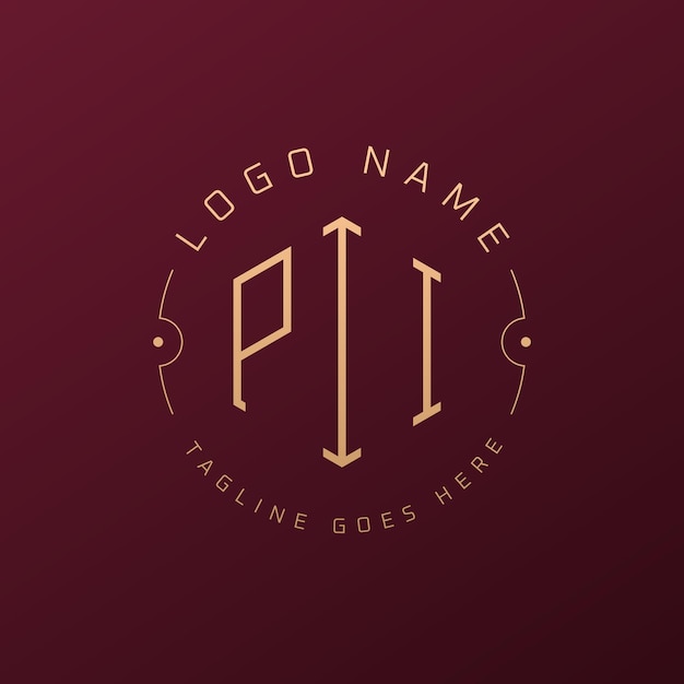 Diseño de logotipo de PII de lujo Letra elegante PII Monograma Logotipo minimalista Polígono PII Template de diseño de logotipo